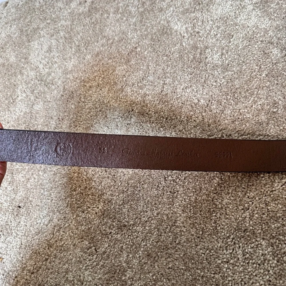 Torino Mens Brown Genuine Harness Leather Belt Size 36 Made in USA 5299L